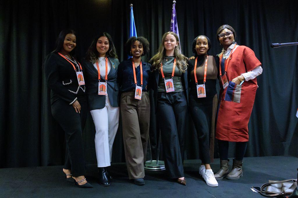 Delegates on stage at the World Leadership Forum